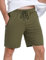 Wayleb Kurze Hosen Herren Sommer Baumwolle Freizeit Shorts Leicht Sport Kurzhose Casual Jogginghose Sweathose mit ReißVerschluss Taschen, Grün L