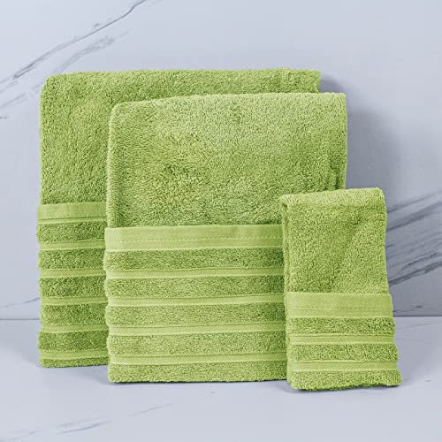 Purpura Home Sabanas Hosteleria - Toallas Colección 500gr. algodón Peinado Toallas de baño | Manos, Cara, Gimnasio y SPA (Verde Pistacho, Lote 3 Toallas (Tocador+Lavabo+Sabana))