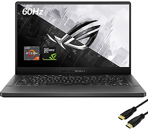 2021 Newest ASUS ROG Zephyrus 14 FHD IPS Gaming Laptop, AMD Ryzen 7 5800HS(Beats Intel i7-1165G7), GeForce GTX 1650, Backlit, Bundle Woov HDMI, Windows 10, Black (8GB | 512GB SSD, R7)