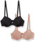 Amazon Essentials Women's Half-Cup Microfibre Bra with Adjustable Straps, Pack of 2, Dark Taupe, 36C