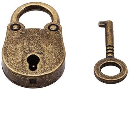 MNSYD Mini Cadenas à clé en Forme d'ours Vintage en Laiton en métal Antique Petit Cadenas avec 1 Serrure à clé pour Sac à Main décoration de Coffre au trésor de Pirate