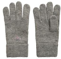 GANT Unisex Shield Wool Gloves Handschuhe, Grey Melange, Standard