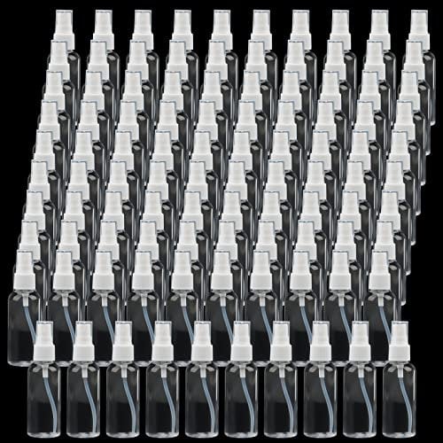 JOIKIT 100 Pack 30ml Clear Plastic Refillable Travel Spray Bottles with Lids, Fine Mist Spray Bottles for Cleaning, Travel, Makeup
