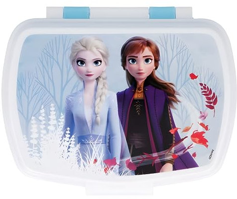 Mevsim Store Frozen Offiziell lizenziert Lunchbox - 17x14x6 cm - Brotdose - Lunchbox aus Kunststoff mit Clip-Verschlüssen, Vesperdose für Kindergarten