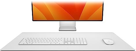 Twelve South Sustainable Leather Large Desk Pad - Desk Mat for Computer, Mouse Traction Surface, Desk Protector, Large Mouse Pad, Moisture and Heat Resistant, Non-Slip Desk Pad, Spill Resistant, Grey