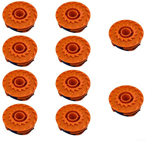 QOXEZY 10pcs Strimmer Spool Line for MacAllister MGT35025 MGT45028 MGT60030 Grass Trimmer Brush Cutter, Double Autofeed Spools Replacement Trimmer Refills