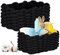 2 Pcs Aufbewahrungskorb Baumwolle, Baumwollseil Geflochten, Ablagekörbe Speicher Organizer Speicher Storage Basket für Kinderzimmer Wohnzimmer Bad D27xH17 CM + D33xH22 CM （Schwarz）