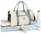 HYC00 Sport Duffel Bag Damen Herren,Sporttasche mit Nassfach & Schuhfach Reise Duffel Bags Übernachtungstasche Reisetasche Handgepäcktasche Fitnesstasche Trainingstasche Weekender Bag,Beige Grün