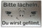 Schild Kamera-Überwachung Bitte lächeln 15x10 cm Gravur Videoüberwachung Wetterfest