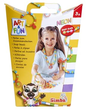 Simba Art und Fun Neon Snap Beads, 250 Perlen zum Zusammenstecken, ab 3 Jahren