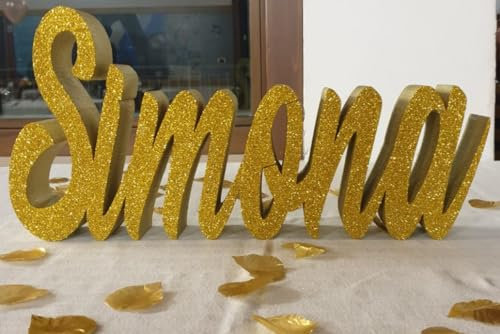 Scritta in polistirolo personalizzata- Nome 3D decorativo - Decorazioni per eventi, Matrimoni, Compleanni e Camerette-Handmade con finitura glitterata (scritta in polistirolo)