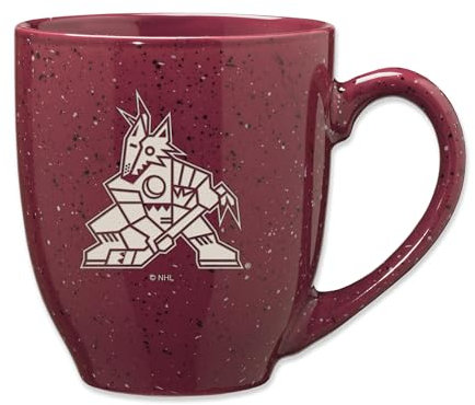 Rico Industries NHL Hockey Arizona Coyotes Primary Kaffeetasse aus Keramik, 473 ml, Lasergravur, gesprenkelt