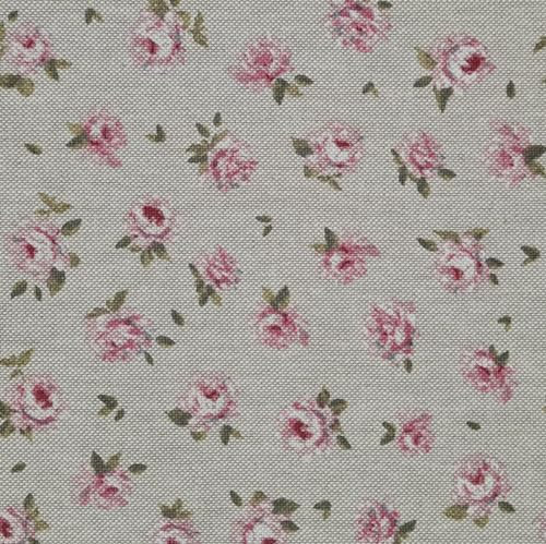 Stoff Meterware pflegeleicht Mini Rosen Natur rosa Dekostoff Vorhangstoff Tischdeckenstoff Kissenstoff selber nähen Meterware