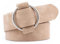XZQTIVE Damen Ledergürtel mit Kreis Schnalle, No Pin & Hole, Verstellbare Taille, Khaki