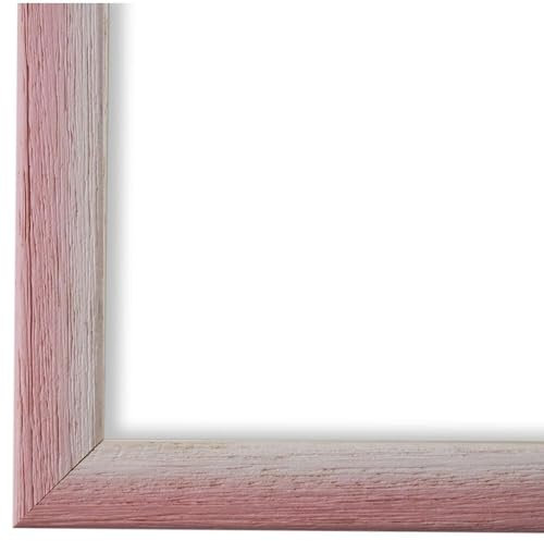Generic Bilderrahmen Rosa Pink Weiß 40x60-40x60 cm - Modern, Shabby, Vintage - Alle Größen - handgefertigter Massiv-Holz Rahmen - München
