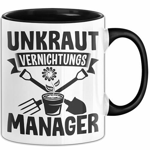 Gärtner Tasse Geschenk Unkraut Vernichtungsmanager (Schwarz)