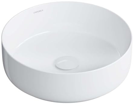 Omnires TULSA355BP TULSA Aufsatzwaschbecken, ø36 cm, White Gloss