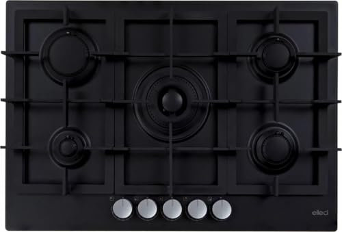 PGPP75140CS - Piano cottura a gas, 5 fuochi, 75 cm, Nero