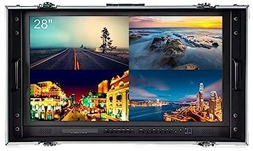 DMETE Monitor da Campo della Telecamera 28 4K Carry-on Broadcast Monitor 4K280-9HSD-CO 3840x2160 Ultra-HD Director Monitor con Valigia for la Realizzazione di filmati Video Immagine più dettagliata