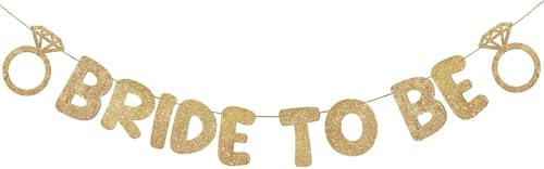 Bride to be Girlande Deko Braut zu sein Banner Dekorationen Verlobte Party Banner Gold Glitter Verlobung Hochzeit Boho Girlande für Verlobungsfeiern, Hochzeiten, Brautfeste (Gold)