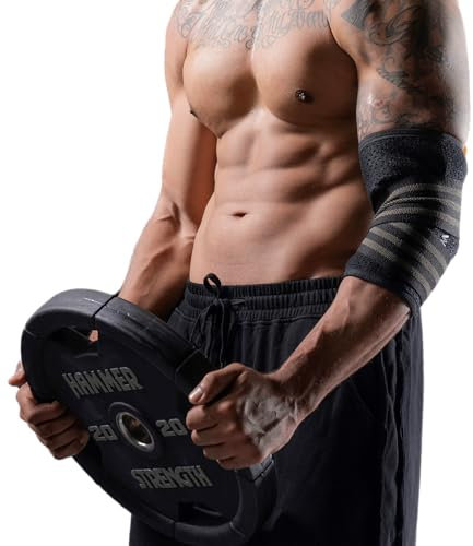 TAVIEW Ginocchiere per gomiti e gomiti 2 in 1, 5 mm in neoprene con fascia regolabile integrata per compressione individuale superiore a 7 mm, ginocchiera per sollevamento pesi (2 in 1), M)