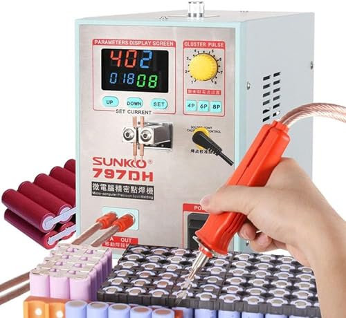 DRYIC Saldatrice a Batteria Saldatrice a Punti Portatile da 3,8 kW 2 in 1 per batterie al Litio con sistemas di Raffreddamento e Funzione di Saldatura Intelligente