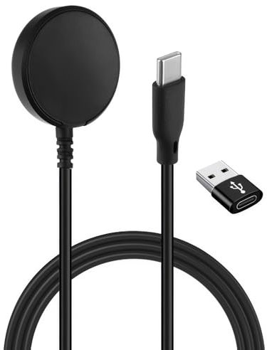 USB-C Caricatore Magnetica per Samsung Galaxy Watch 7/Ultra6/Classic/5Pro/4Classic/3/FE/Active Caricabatterie Cavo di Ricarica con Spina Adattatore USB-A per Samsung Orologio Smartwatch