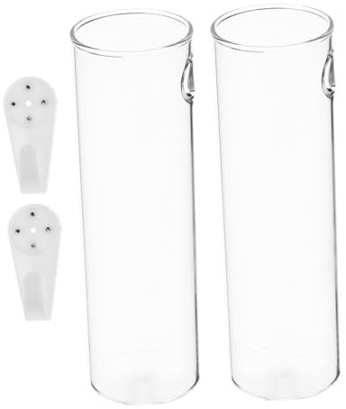 TOYANDONA Vases Muraux en Verre Suspendus pour Fleurs 2 Pièces 4,7 x 15 Cm Pots Hydroponiques Décoratifs pour Maison Jardin Design Transparent Simple