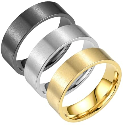 Jpltlvy Herren Titan Stahl Ring 6 mm Minimalistisches mattes flaches Band Plain Circle Schmuck für den Alltag Geschenk