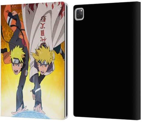 Head Case Designs Offizielle Naruto Shippuden Naruto und Minato Schluessel Kunst Leder-Wallet-Hülle Kompatibel mit Apple iPad Pro 12.9 2020/2021/2022