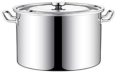 Stainless Steel Stock Pot with Lid - 30L Soup Pot, 304 Heavy-Duty Stockpot for Cooking, Deep Boiling Pan with Composite Bottom, Ideal for Soups & Stews (40cm x 26cm)