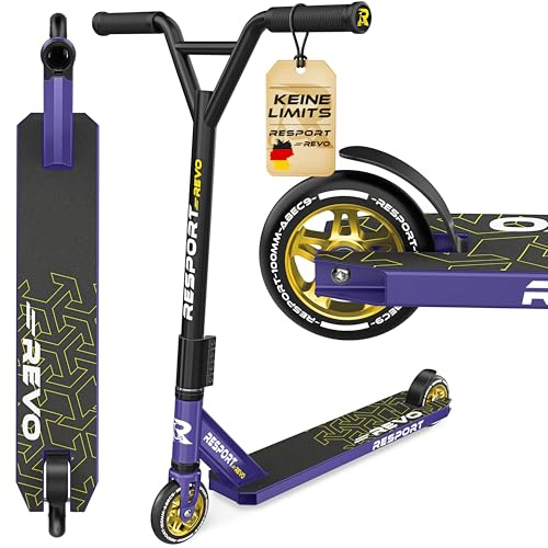 RE:Sport Trottinette Freestyle REVO avec Support | Stunt Scooter Professionnelle pour Enfants et Adultes | Trottinette Cascade Roues en polyuréthane et Barre en Y, roulement à Billes ABEC 9
