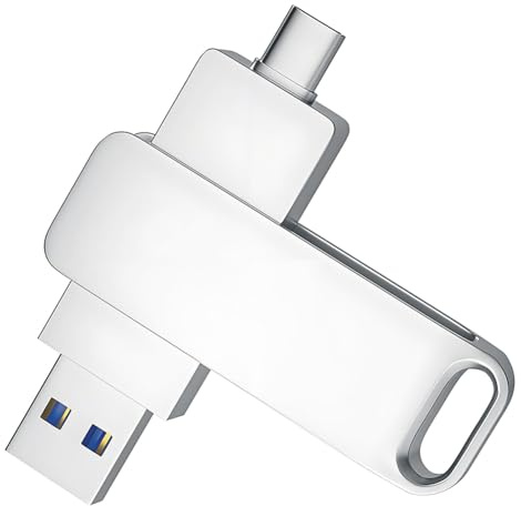 Wesafrae Clé USB 3.1 de 256 Go avec Ports Type C et Type A, Clé Mémoire, Stockage et Sauvegarde pour Smartphones OTG.