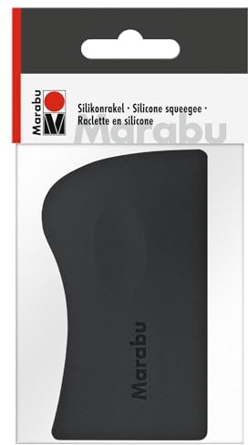 Marabu Silikonrakel ca. 6 x 10,5 cm, flexibles Rakel für Squeegee Art und Rakelkunst, Malwerkzeug für Textil- und Acrylfarben, 0173000000034