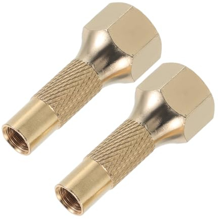Kichvoe 2pcs Heavy Duty Copper Air Chuck Tire Inflator Nozzle with 1/2 Screw on Thread, Portable Golden Valve Stem for Electrical Vehicle Tires and Lawn Mower Tyres