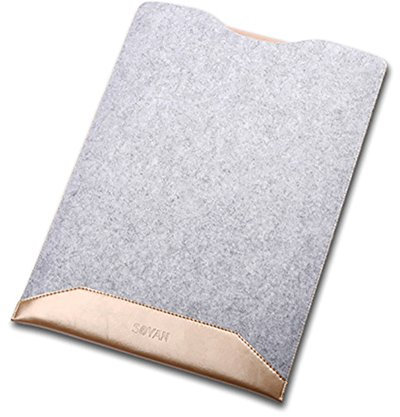 Filz&PU Leder Sleeve Case Hülle Tache Ultrabook Laptop Tasche für MacBook Air & MacBook Pro 13,3 Zoll/MacBook Pro Retina 13 Zoll Hülle mit Geschütztes Inneres und Externes Mousepad Gold