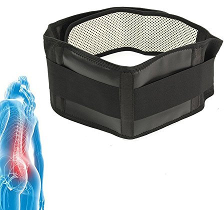 Tcare Turmalin, selbstwärmende Magnettherapie, Taillenstütze für Lendenwirbelsäule, Rückenstütze, doppelte Bandage, verstellbare Größe (XL)