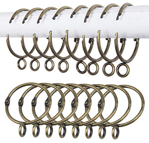 INCREWAY 16 Stücke Ringe Vorhang Clips, 38mm Vintage Eisen Gardinenringe Leicht zu öffnen und Schließen