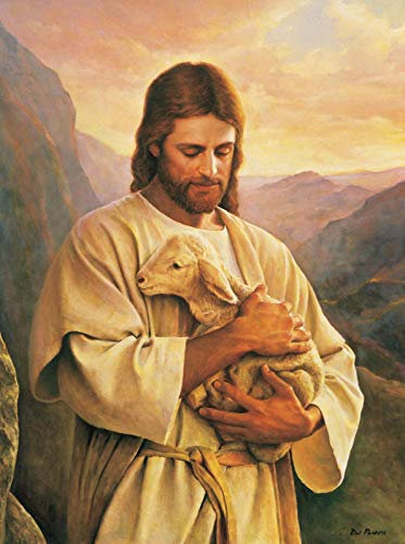WYTTT Puzzle 1000 Teile Landschaft Erwachsene Puzzle Holzpuzzle 3D Klassisches Puzzle Jesus Und Das Lamm DIY Moderne Kunst Hauptdekor,75X50Cm