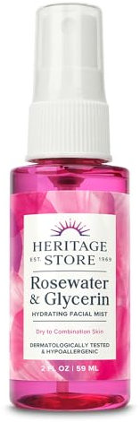 Heritage - Eau de rose et brouillard hydratant à la glycérine - 2 once liquide