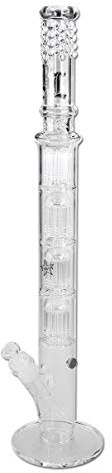 Black Leaf PERCOLATOR-Bong, Eis-Bong | 79 cm | Klarglas | 7 mm dickes, robustes BOROSILIKATGLAS | 4 x 10-Arm Baum-Percolator 'Mr Bombastic' | von bong-discount
