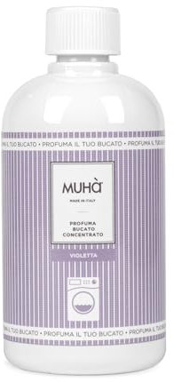 MUHA' | Konzentrierter Wäscheparfüm, Duftnote: Violetta, Ideal für die Waschmaschine oder Handwäsche, Lang anhaltender Duft, Inhalt: 400 ml.