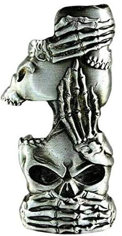 Feuerzeug-Schutzhülle, Totenkopf- und Skelett-Hand, Metall, passend für BIC Feuerzeug J6