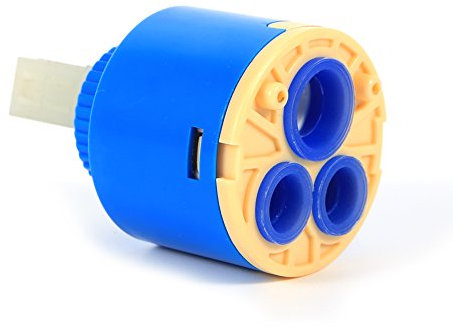 Cartuccia a disco in ceramica, rubinetto miscelatore dell'acqua di ricambio in ceramica Valvola interna del rubinetto a cascata della cucina in plastica PP blu(40mm)
