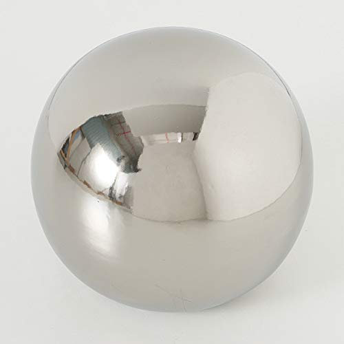 Rostalgie Steingut Deko - Kugel Silber D15 cm Tischdekoration Edel Modern