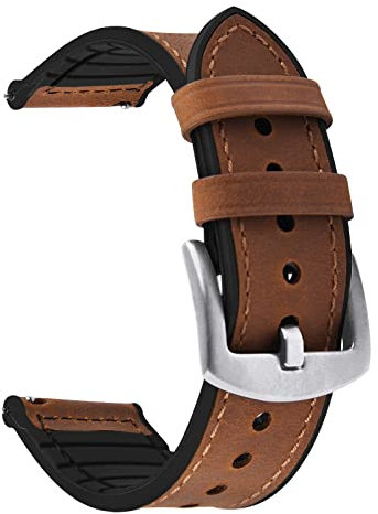 Fullmosa 22mm Silikon Uhrenarmband kompatibel mit Samsung Galaxy Gear S3 Classic/Gear S3 Frontier/Watch 46mm/Galaxy Watch 3 45mm/Samsung Gear 2 R380/Garmin Venu 3/2, Smartwatch Lederarmband