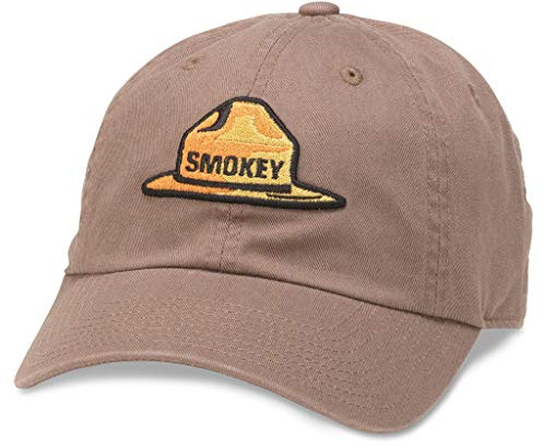AMERICAN NEEDLE Smokey Bear Baseballmütze mit verstellbarer Schnalle, Washed Slouch Collection, Espresso (20001A-SBEAR-ESPR), Washed Slouch (Espresso), Einheitsgröße
