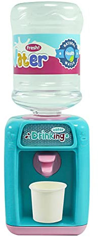 Mini Wasserspender mit Licht, Simulation Wasserspender Spielzeug Niedlichen Cartoon Mini Trinkbrunnen für Home Office Student Wohnheim Kinder Geschenk, Blau