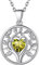 925 Sterling Silver Tree of Life Necklaces Simulated Peridot August Birthstone Dainty Small Heart Family Tree Pendant Necklace for Women Girls Teens