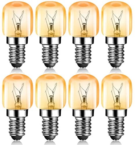 EXTRASTAR 15W E14 Incandescent Bulb 2700K 70LM Small Screw Cap Pygmy Light Bulbs for Oven, 8 Count